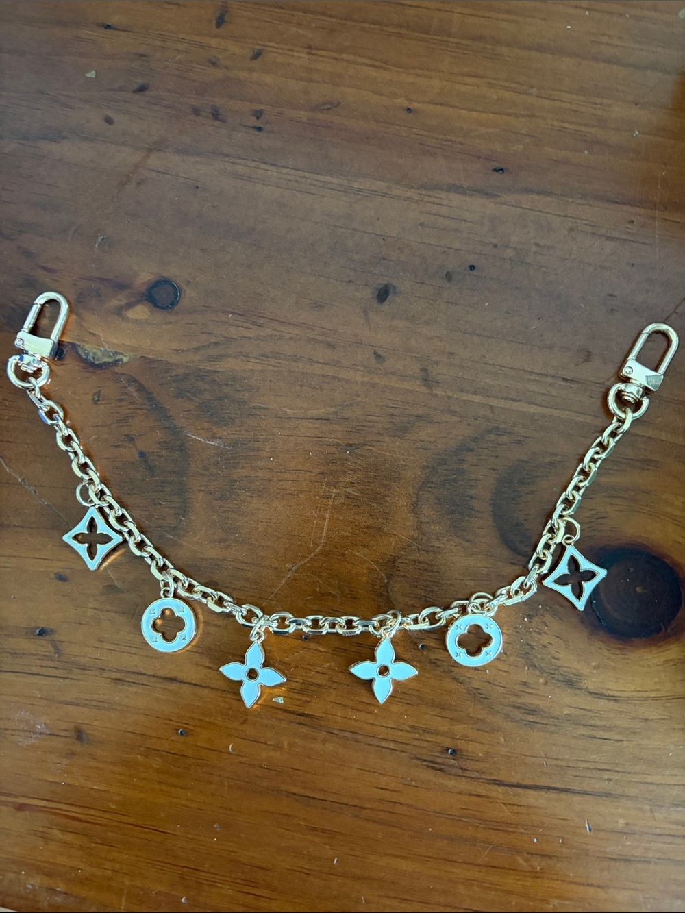 Gold-tone Charm Chain Belt with Flower Motif